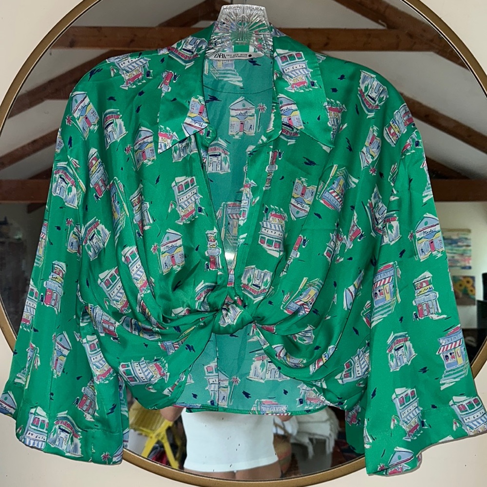 Zara cropped blouse